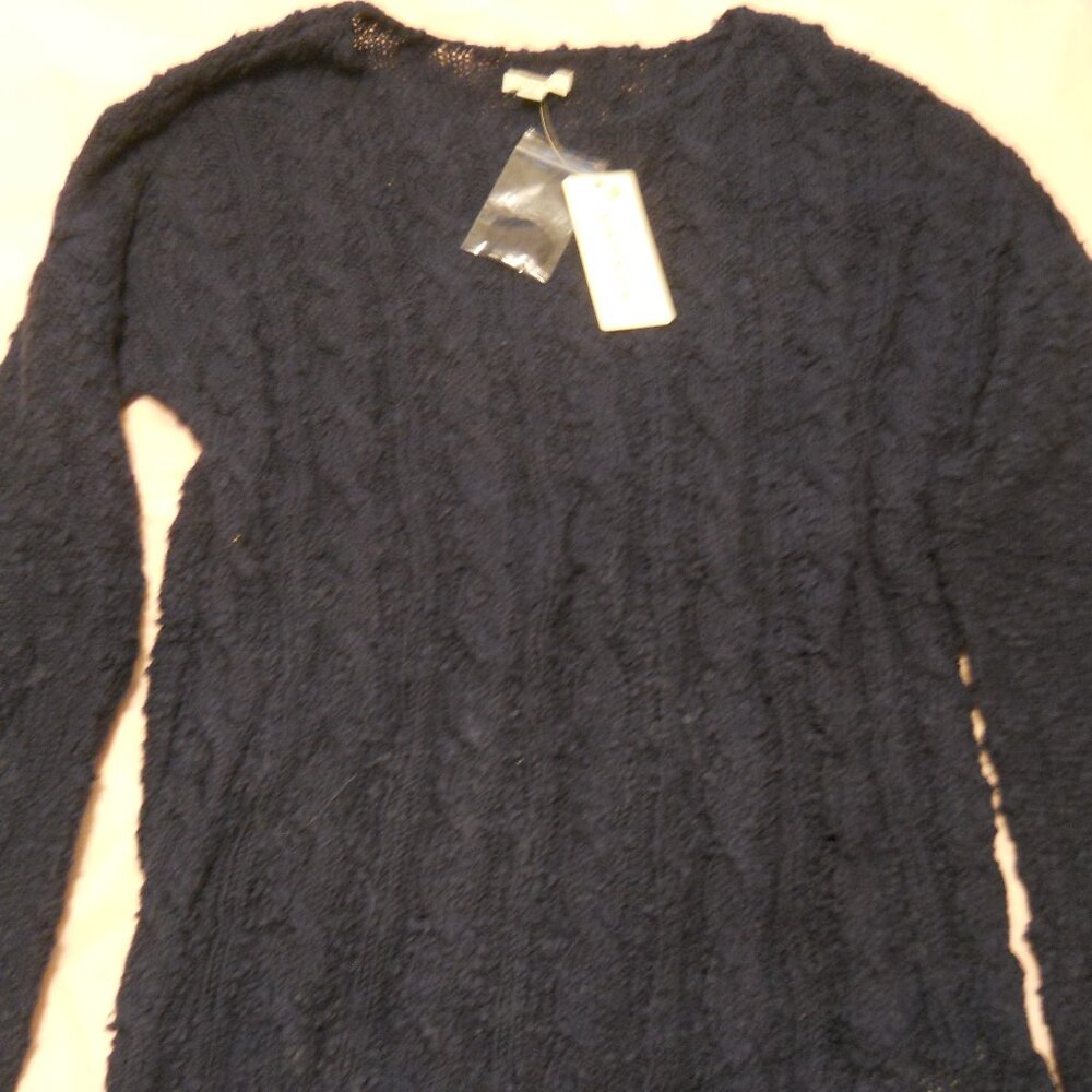 NEW ~ Sonoma Long Sleeve Popcorn Crew Sweater ~ Peacoat ~ Size Small ~
